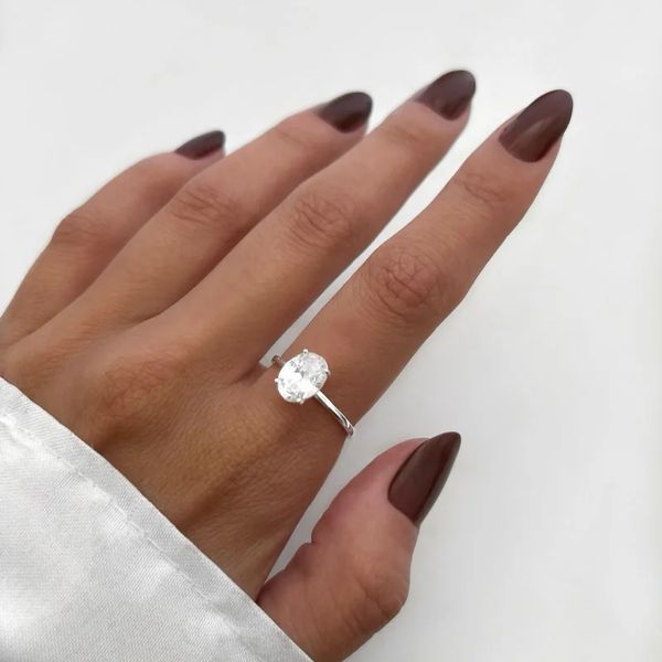 ANEL OVAL ZIRCÔNIA CRISTAL PRATA 925 - My Prata Joias