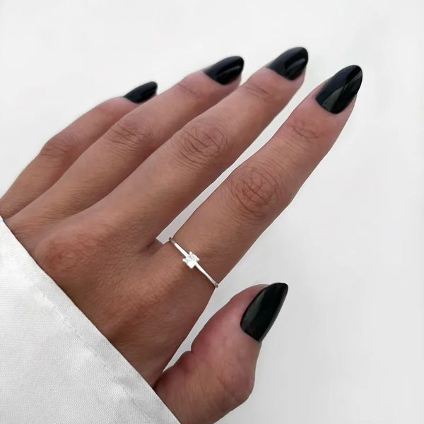 ANEL SOLITÁRIO ZIRCÔNIA CRISTAL PRATA 925 - My Prata Joias