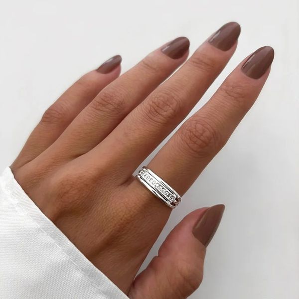 ANEL 3 FIOS ZIRCÔNIA CRISTAL AO MEIO PRATA 925 - My Prata Joias