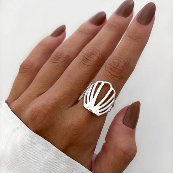 ANEL CONCHA PRATA 925 - My Prata Joias