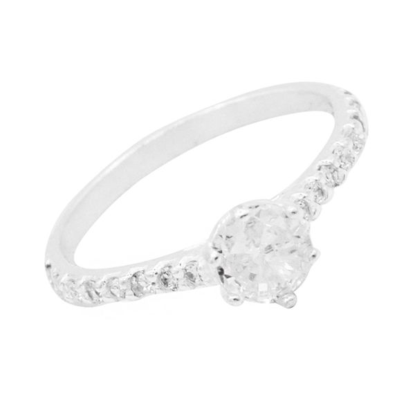 ANEL SOLITÁRIO ZIRCÔNIA CRISTAL PRATA 925 - My Prata Joias