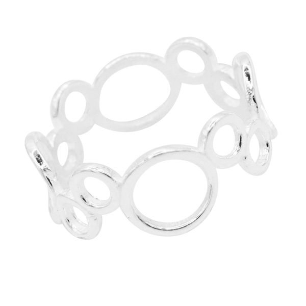 ANEL COM CÍRCULOS VAZADOS PRATA 925 - My Prata Joias