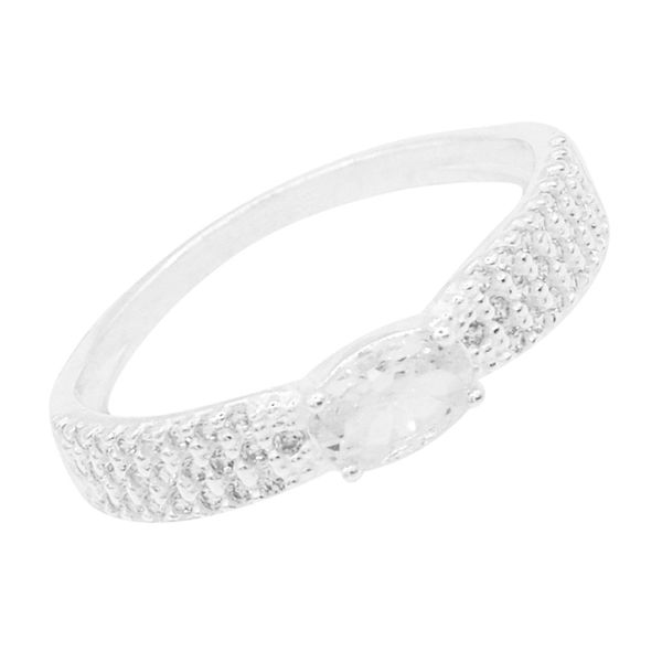 ANEL SOLITÁRIO CRAVEJADO ZIRCÔNIA CRISTAL PRATA 92... - My Prata Joias