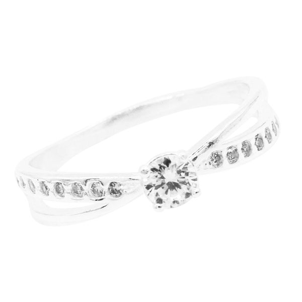 ANEL SOLITÁRIO DOIS FIOS ZIRCÔNIA CRISTAL PRATA 92... - My Prata Joias