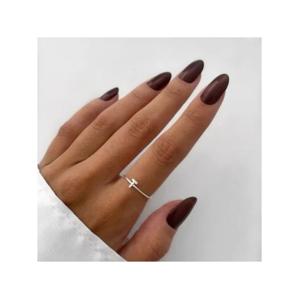 ANEL LISO LETRA T PRATA 925 - My Prata Joias