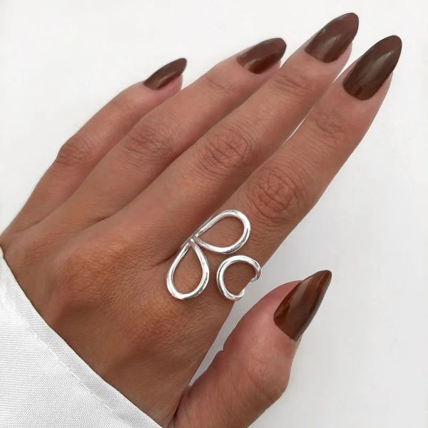 ANEL REGULÁVEL VAZADO PRATA 925 - My Prata Joias