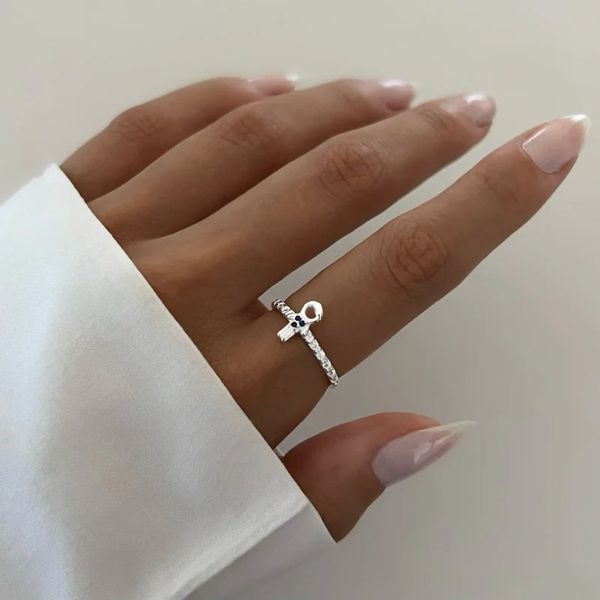 ANEL MENINO ZIRCÔNIA AZUL PRATA 925 - My Prata Joias