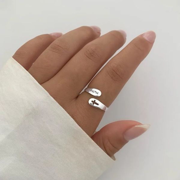 ANEL REGULÁVEL FAITH PRATA 925 - My Prata Joias