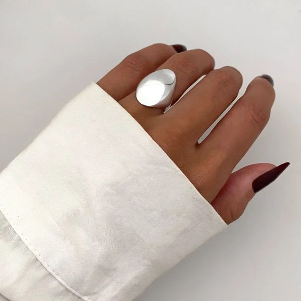 ANEL SINETE CHAPÉU LISO PRATA 925 - My Prata Joias