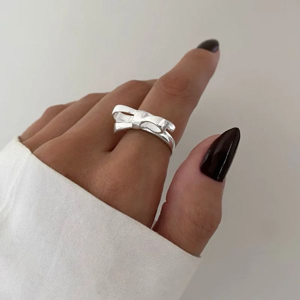 ANEL LAÇO LISO PRATA 925 - My Prata Joias