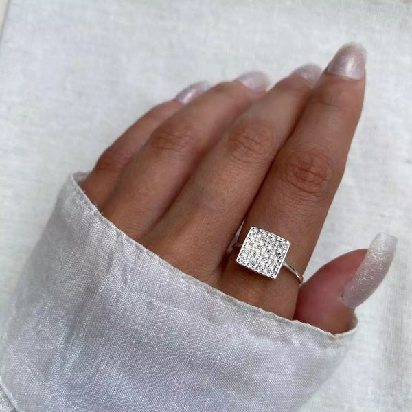 ANEL QUARDADO ZIRCÔNIA CRISTAL PRATA 925 - My Prata Joias