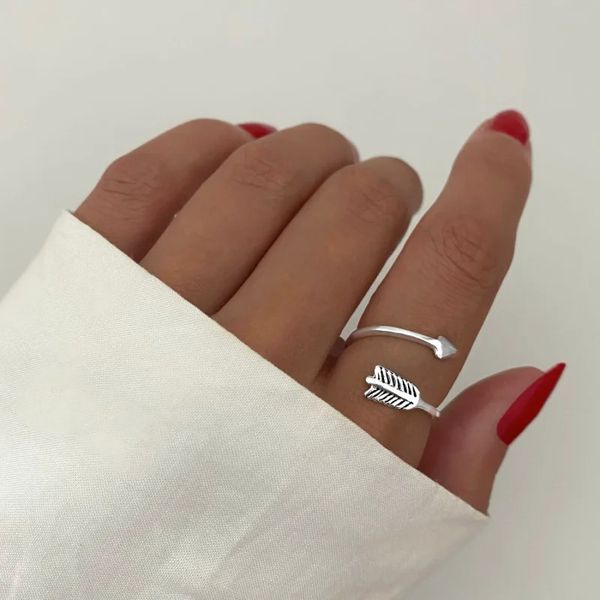 ANEL REGULÁVEL FLECHA PRATA 925 - My Prata Joias