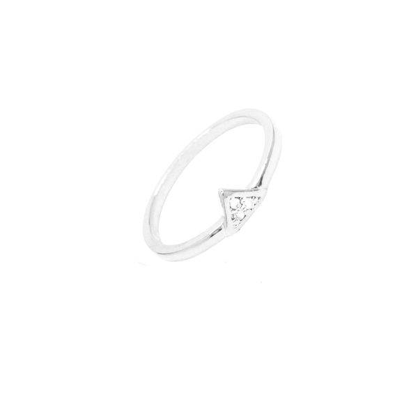 ANEL TRIÂNGULO ZIRCÔNIA CRISTAL PRATA 925 - My Prata Joias