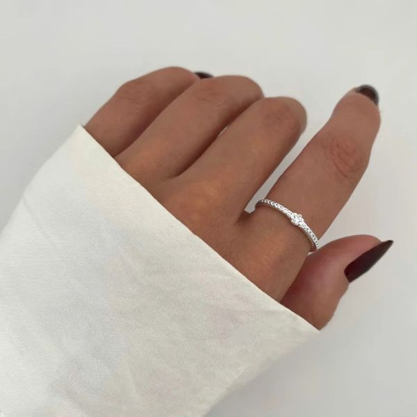 ANEL APARADOR ZIRCÔNIA CRISTAL PRATA 925 - My Prata Joias