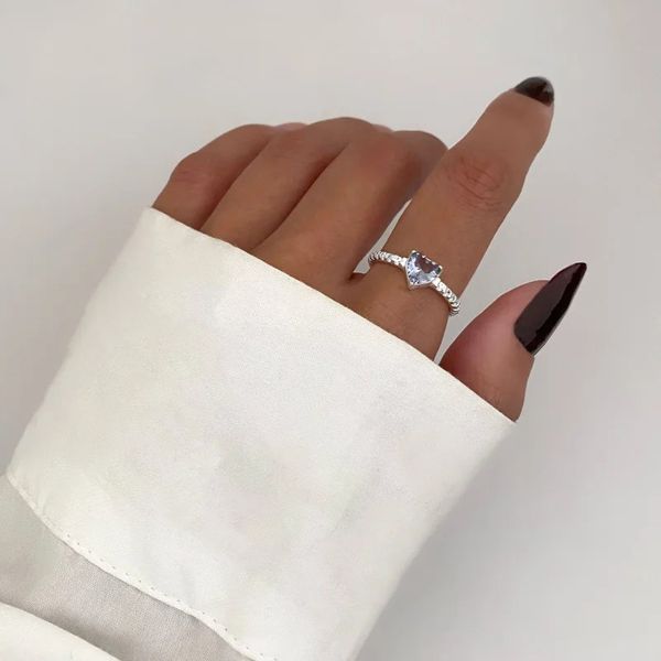 ANEL CORAÇÃO ZIRCÔNIA LILÁS PRATA 925 - My Prata Joias