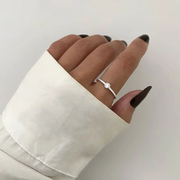 ANEL SOLITÁRIO ZIRCÔNIA CRISTAL PRATA 925 - My Prata Joias