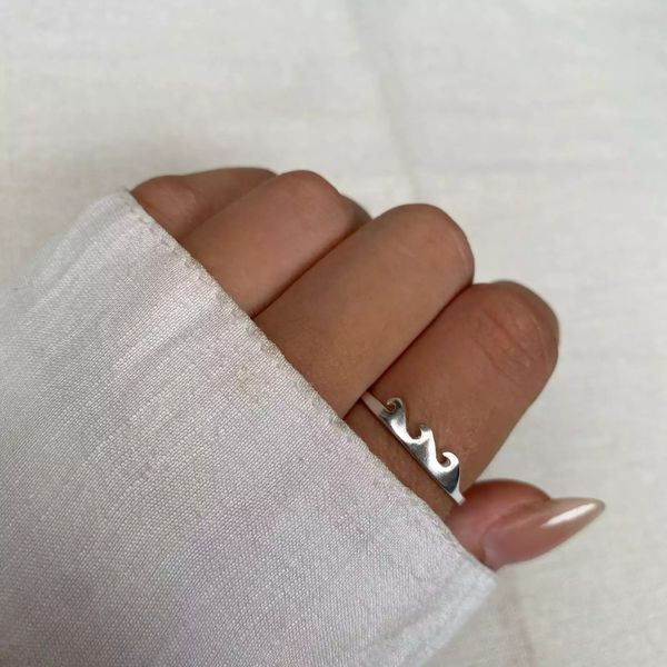 ANEL ONDA PRATA 925 - My Prata Joias