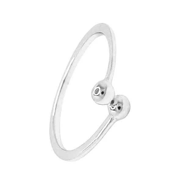ANEL REGULÁVEL DUAS BOLINHAS LISAS PRATA 925 - My Prata Joias