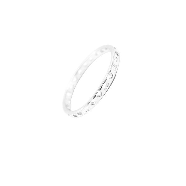 ANEL COM CORAÇÕES VAZADO PRATA 925 - My Prata Joias