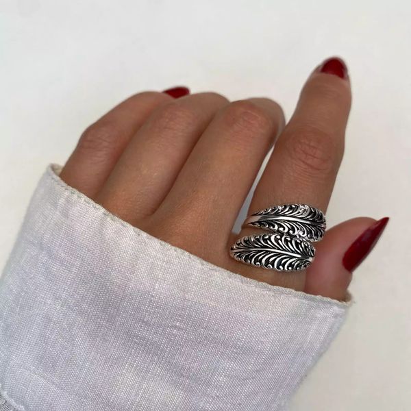 ANEL FOLHA INDIANO PRATA 925 - My Prata Joias