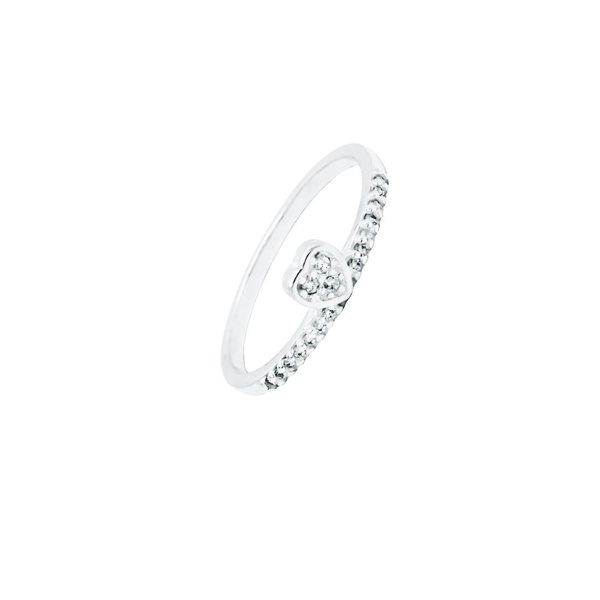 ANEL CORAÇÃO ZIRCÔNIA CRISTAL PRATA 925 - My Prata Joias