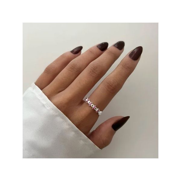 ANEL ZIRCÔNIA ROSA PRATA 925 - My Prata Joias