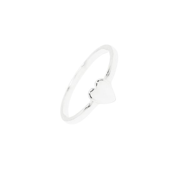 ANEL CORAÇÃO LISO PRATA 925 - My Prata Joias