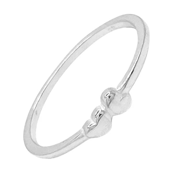 ANEL DOIS CORAÇÕES PRATA 925 - My Prata Joias