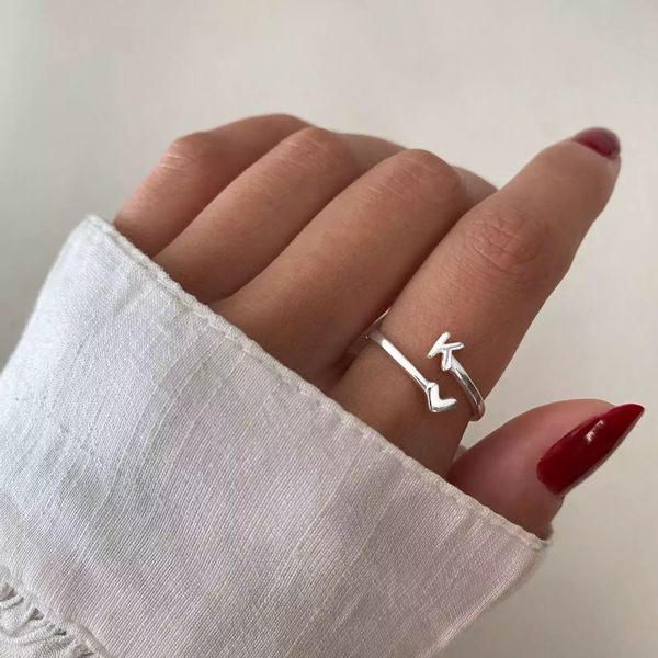 ANEL REGULÁVEL LETRA K PRATA 925 - My Prata Joias