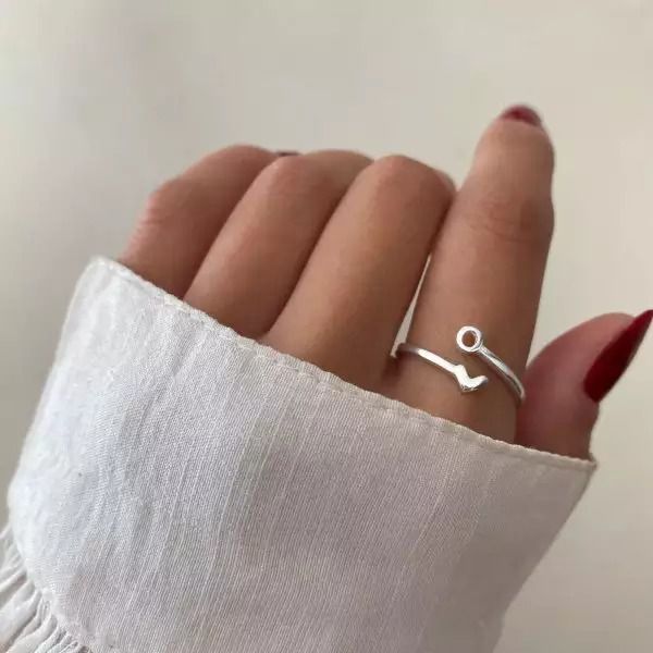 ANEL REGULÁVEL LETRA O PRATA 925 - My Prata Joias