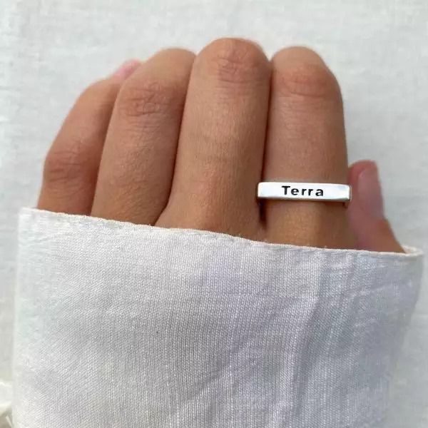 ANEL ESCRITO TERRA PRATA 925 - My Prata Joias