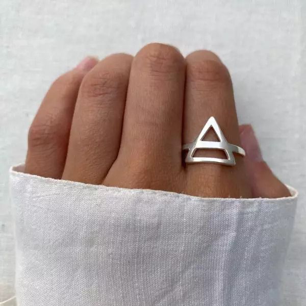 ANEL SÍMBOLO DO AR PRATA 925 - My Prata Joias