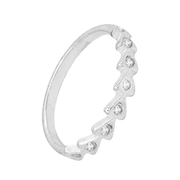 ANEL TRIÂNGULOS ZIRCÔNIA CRISTAL PRATA 925 - My Prata Joias