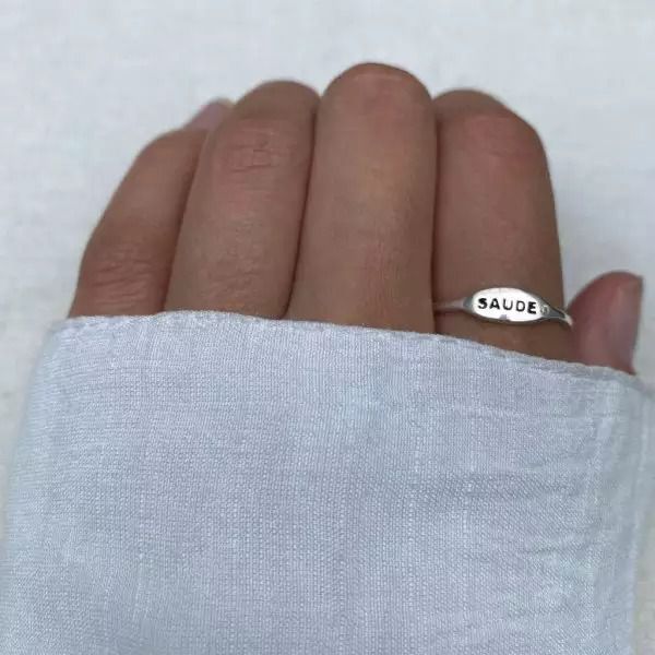 ANEL SAÚDE ZIRCÔNIA AMARELO CLARO PRATA 925 - My Prata Joias