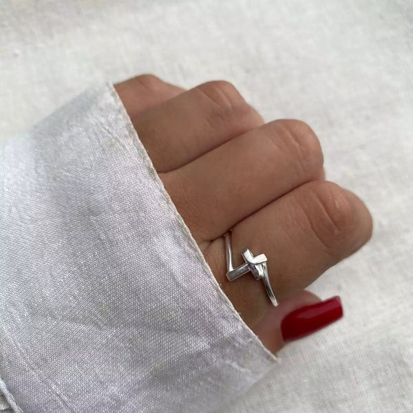 ANEL CRUZ LISO PRATA 925 - My Prata Joias