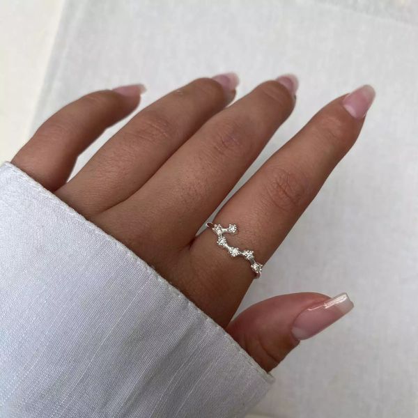 ANEL SIGNO TOURO ZIRCÔNIA CRISTAL PRATA 925 - My Prata Joias