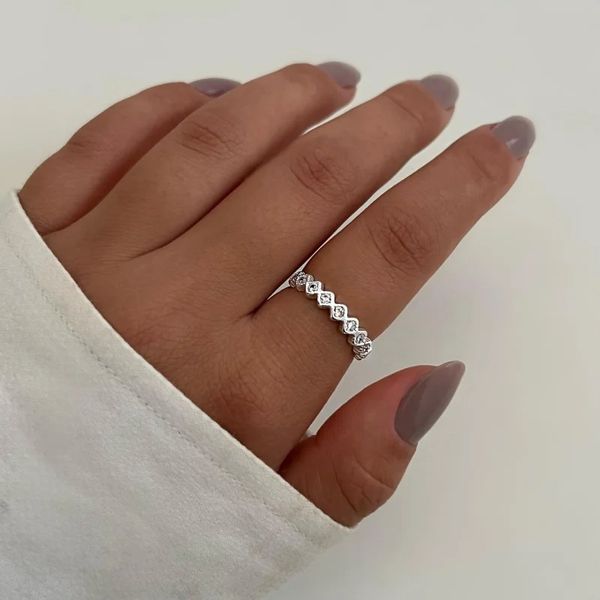 ANEL ZIRCÔNIAS CRISTAIS PRATA 925 - My Prata Joias