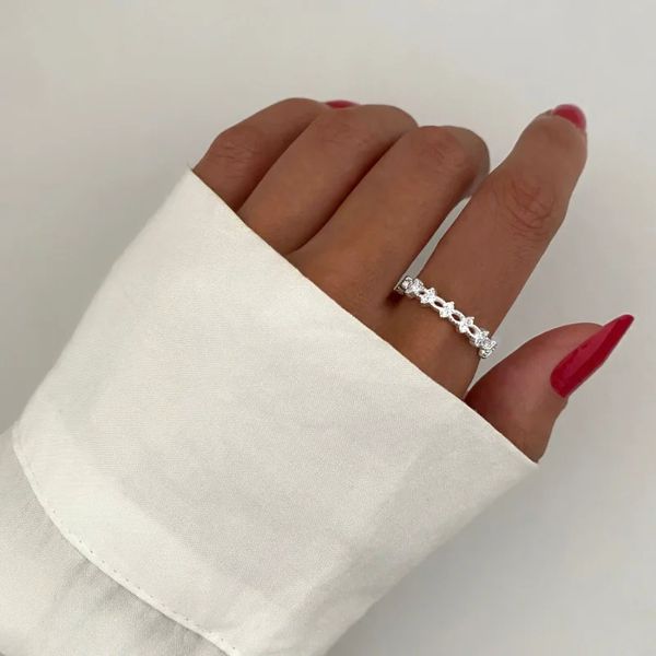 ANEL ZIRCÔNIA CRISTAL PRATA 925 - My Prata Joias