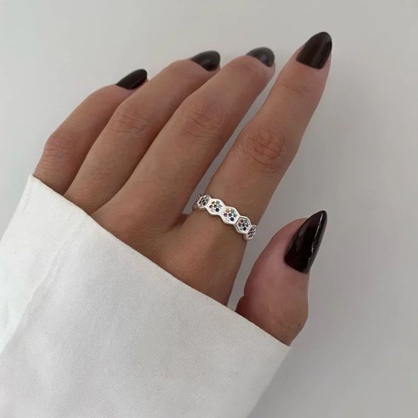 ANEL ZIRCÔNIA COLOR PRATA 925 - My Prata Joias