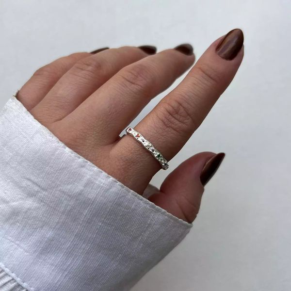 ANEL ZIRCÔNIA COLORIDA PRATA 925 - My Prata Joias