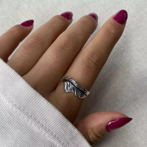 ANEL FOLHA ENVELHECIDA PRATA 925 - My Prata Joias