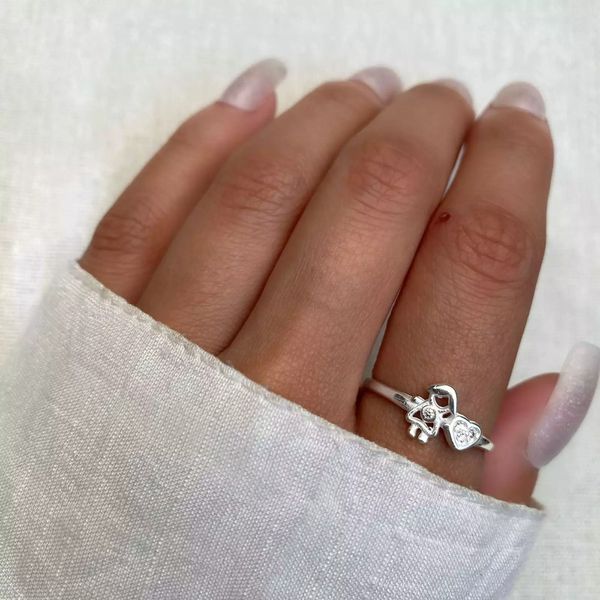 MENINA CORAÇÃO ZIRCÔNIA CRISTAL PRATA 925 - My Prata Joias