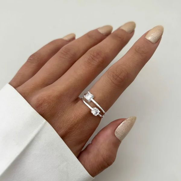 ANEL ZIRCÔNIA CRISTAL PRATA 925 - My Prata Joias