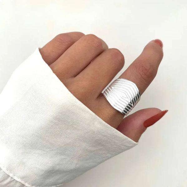 ANEL LOSANGO DETALHADO PRATA 925 - My Prata Joias