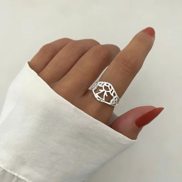 ANEL MENINA CORAÇÃO ZIRCÔNIA ROSA CLARO PRATA 925... - My Prata Joias