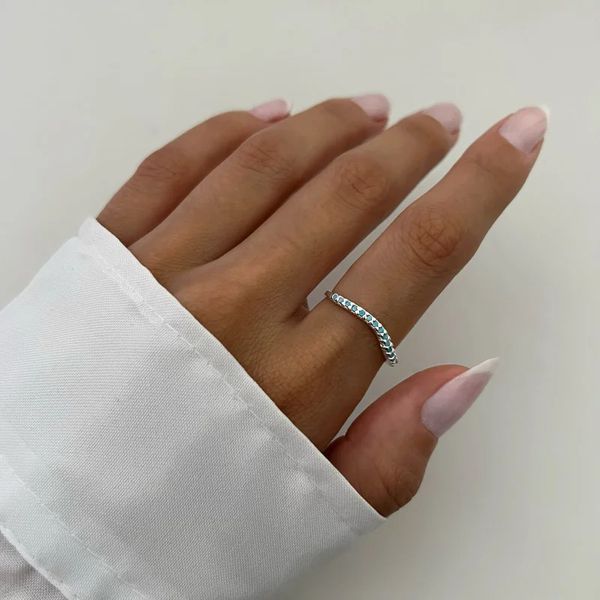 ANEL ZIRCÔNIA AZUL CLARO PRATA 925 - My Prata Joias