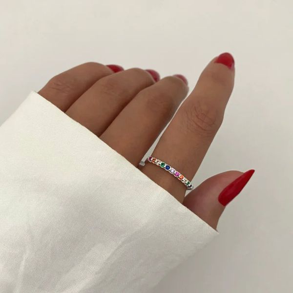 ANEL APARADOR ZIRCÔNIA COLORIDA PRATA 925 - My Prata Joias