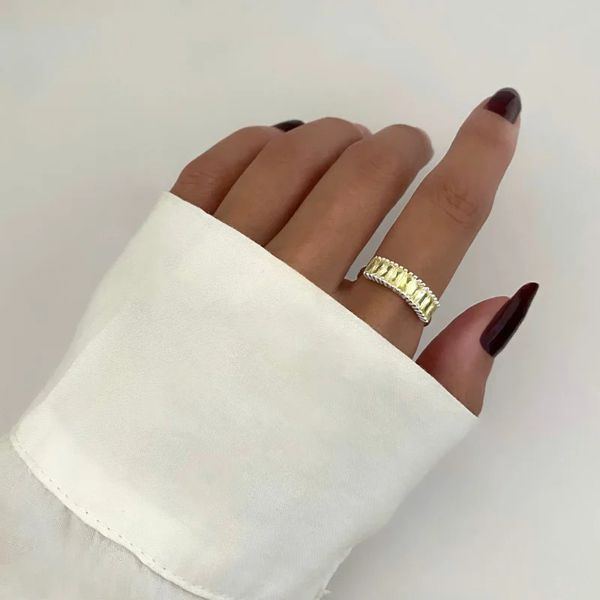 ANEL ZIRCÔNIA AMARELA PRATA 925 - My Prata Joias