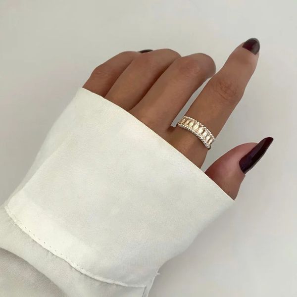 ANEL ZIRCÔNIA CHAMPANHE PRATA 925 - My Prata Joias