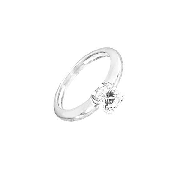 ANEL SOLITÁRIO ZIRCÔNIA CRISTAL PRATA 925 - My Prata Joias